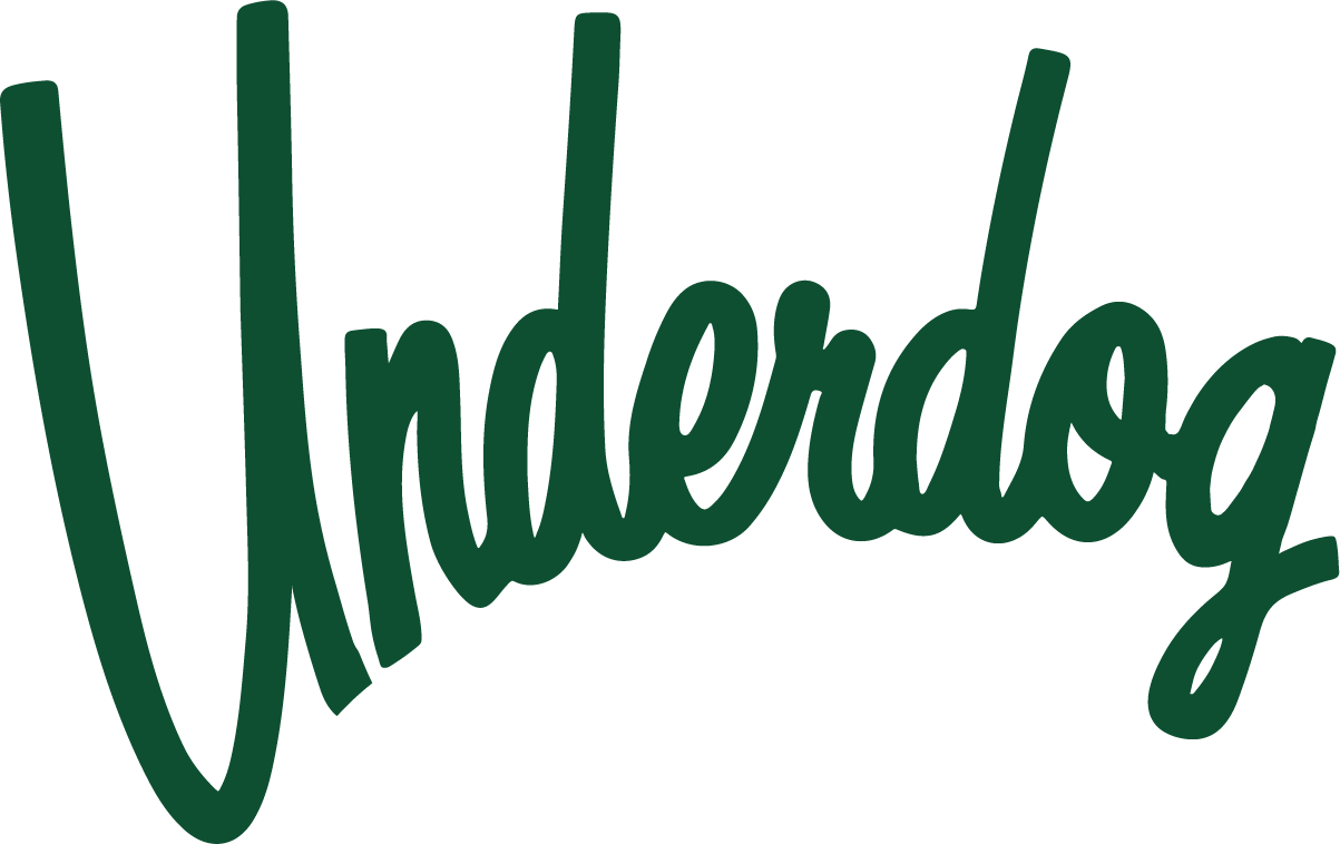 Underdog in green script